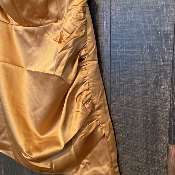Naked Wardrobe The Statement Gold Bustier Dress - Picture 3 of 7